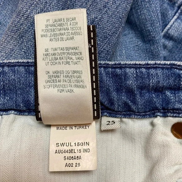 7 For All Mankind Blue Jean Shorts Size 25 - Picture 6 of 8